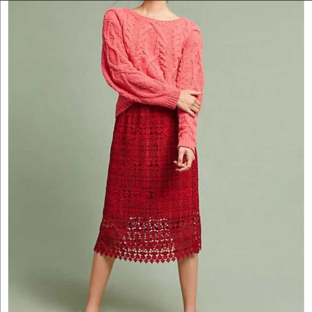 Anthropologie Lili’s closet Red Lace Skirt